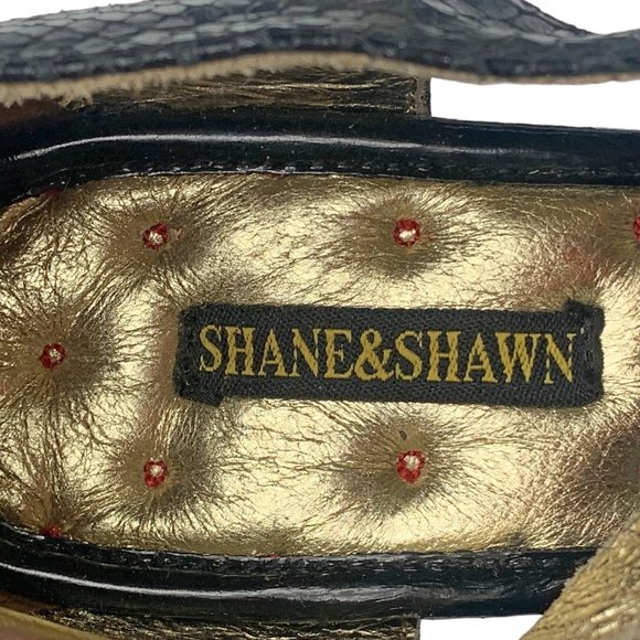 SHAWN and SHANE Black Reptile Embossed Leather Hidden Platform Stiletto‎ - Picture 3 of 9